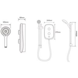 Aqualisa eSense Midnight Black 9.5kW  Electric Shower