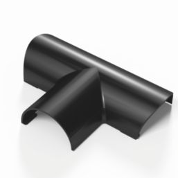 D-Line Black Mini Trunking Equal Tees 30mm x 15mm 2 Pack - Screwfix