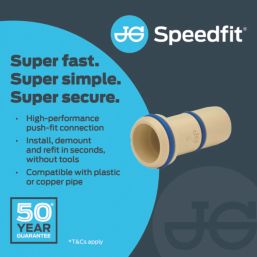 JG Speedfit Superseal Plastic Push-Fit Pipe Inserts 10mm 50 Pack
