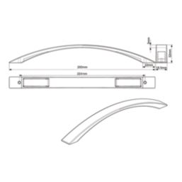 Essentials Sabaku Bow Handles Brushed Nickel 260mm 2 Pieces