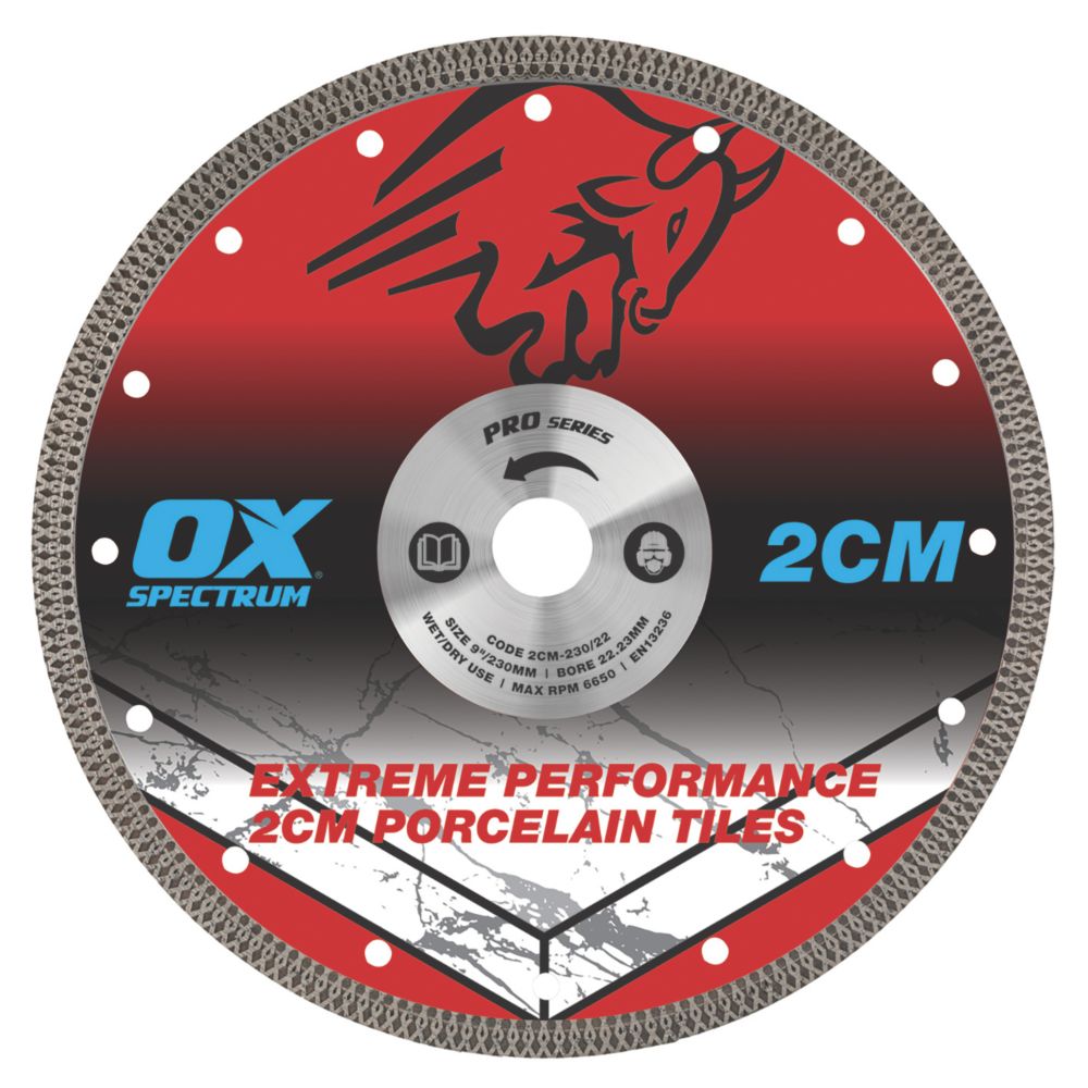 OX Pro Tile Diamond Blade 230mm x 22.23mm Screwfix