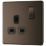 LAP  13A 1-Gang DP Switched Socket Black Nickel  with Black Inserts