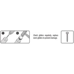 Fix-O-Moll White Round Pinned Furniture Gliders 22mm x 22mm 8 Pack