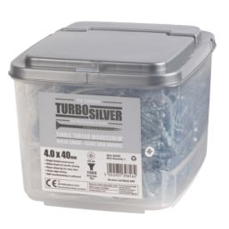Turbo Silver  PZ Double-Countersunk  Multipurpose Screws 4mm x 40mm 1000 Pack