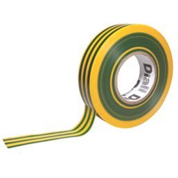 Diall  Insulating Tape Green/Yellow 33m x 19mm