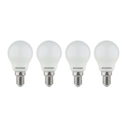 Sylvania Toledo E14 Mini Globe LED Light Bulb Frosted 470lm 4.2W 4 Pack