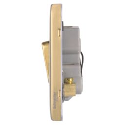 Schneider Electric Lisse Deco 50A 1-Gang DP Cooker Switch Satin Brass with LED with Black Inserts