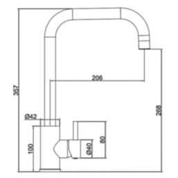 ETAL Vito Square Neck Single Lever Mono Mixer KitchenTap Rose Copper