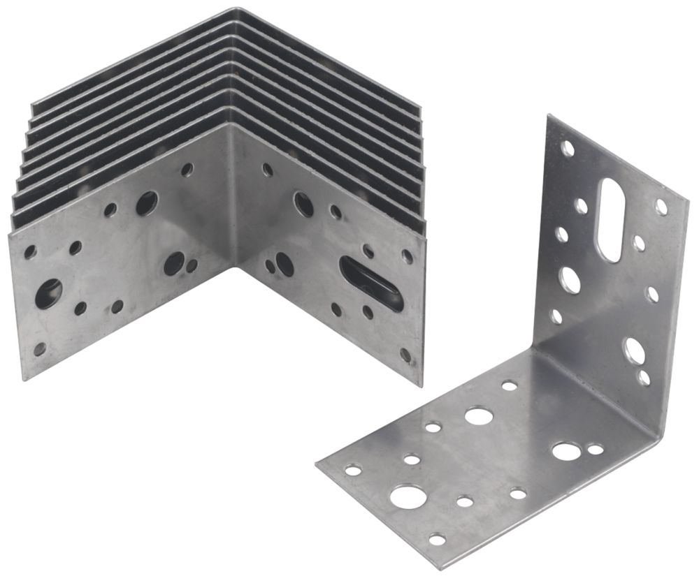 Sabrefix Heavy Duty Angle Brackets Stainless 60mm x 90mm 10 Pack Screwfix