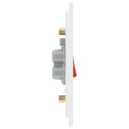 British General Evolve 45A 2-Gang 2-Pole Cooker Switch Pearlescent White with LED with White Inserts