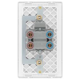 British General Evolve 45A 2-Gang 2-Pole Cooker Switch Pearlescent White with LED with White Inserts
