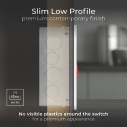 British General Evolve 45A 2-Gang 2-Pole Cooker Switch Pearlescent White with LED with White Inserts