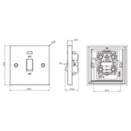 Knightsbridge  45A 1-Gang DP Control Switch Antique Brass with LED