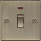 Knightsbridge  45A 1-Gang DP Control Switch Antique Brass with LED