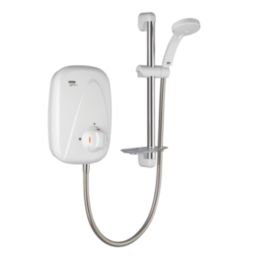 Mira Go Rear-Fed White/Chrome  Power Shower