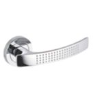 Smith & Locke Compton Fire Rated Lever on Rose Door Handles Pair Polished Chrome