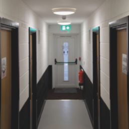 Robus Golf Slim Indoor & Outdoor Round LED Bulkhead With Microwave Sensor White 10W 830 / 900 / 910lm