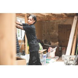 Scruffs Trade Short Sleeve Womens Work T-Shirt Black Size 18