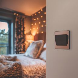 British General Evolve 20A 16AX 1-Gang 2-Way Wide Rocker Light Switch  Copper with Black Inserts