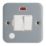 Contactum  13A Switched Metal Clad Fused Spur & Flex Outlet with Neon  with White Inserts