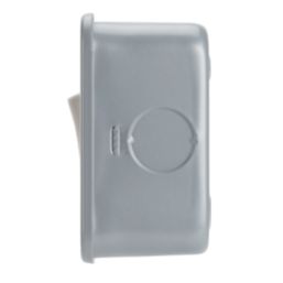 Contactum  13A Switched Metal Clad Fused Spur & Flex Outlet with Neon  with White Inserts