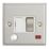 Contactum iConic 13A Switched Fused Spur & Flex Outlet with Neon Brushed Steel with White Inserts