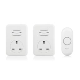 Byron DBY-22317UK Plug-In Wireless Doorbell Kit White 3 Piece Set