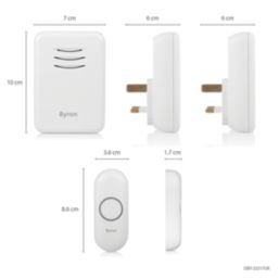Byron DBY-22317UK Plug-In Wireless Doorbell Kit White 3 Piece Set