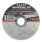 Metal Metal Cutting Disc 4 1/2" (115mm) x 1mm x 22.2mm 5 Pack