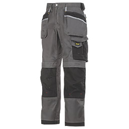 Snickers 3212 Duratwill 3212 Holster Pocket Trousers Grey / Black 31" W 32" L