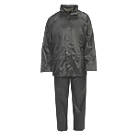 Hooded 2-Piece Rain Suit Green X Large 56" Chest