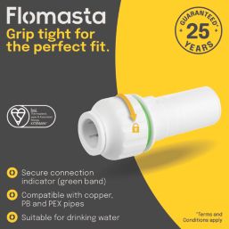 Flomasta  Plastic Push-Fit Reducing Coupler F 22mm x M 28mm