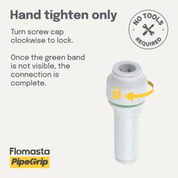 Flomasta  Plastic Push-Fit Reducing Coupler F 22mm x M 28mm