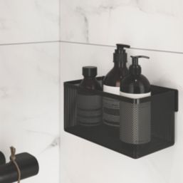 Elland 1-Tier Large Shower Basket Black