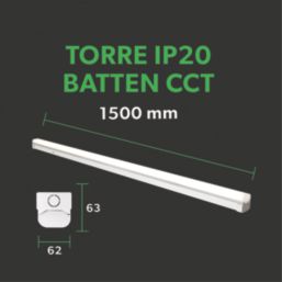 4lite Torre Single 5ft LED Batten 25/50W 6500lm 230V
