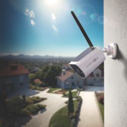 Swann SWNVW-MR4KCAM Solar-Powered White Wireless 4K Indoor & Outdoor Bullet Add-On Long Range CCTV Camera