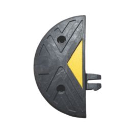 JSP 10mph Speed Bump End Caps Black / Yellow 50mm 2 Pack