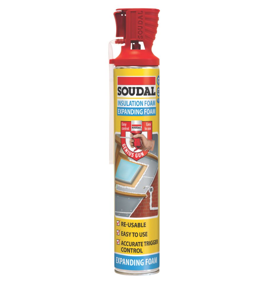 Soudal Genius Insulation Foam HandHeld 750ml Screwfix