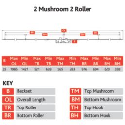 ERA   Stainless Steel Euro Profile Replacement Door Multi-Point Lock Kit 53mm Case - 35mm Backset