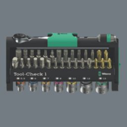 Wera Tool-Check 1 1/4" Drive Compact Ratchet & Accessory Set 38 Pieces