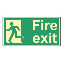 Essentials  Photoluminescent "Fire Exit Man Left" Sign 150mm x 300mm
