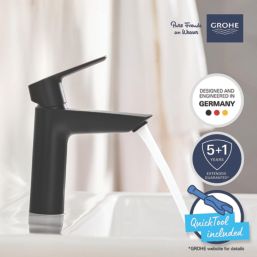 Grohe Start Matt Black 192mm Standard Lever Mono Basin Mixer Tap  With Clicker Waste