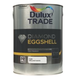 Dulux Trade 5Ltr Pure Brilliant White Eggshell Water-Based Trim Paint