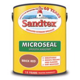 Sandtex 5Ltr Ultra Smooth Brick Red Masonry Paint