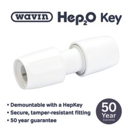 Hep2O  Plastic Push-Fit Equal Couplers 10mm 10 Pack