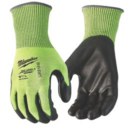 Milwaukee Hi-Vis Cut Level 4/D Gloves Fluorescent Yellow Medium