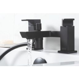 Bristan Cobalt Black 123mm Deck Mounted Dual Control Manual Shower Mixer Tap