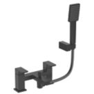 Bristan Cobalt Black 123mm Deck Mounted Dual Control Manual Shower Mixer Tap