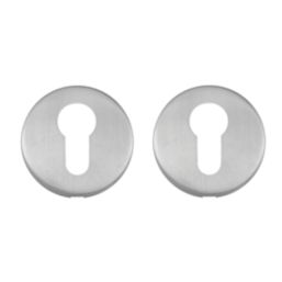 Eclipse  Fire Rated Euro Escutcheon (Pair) Satin Stainless Steel 52mm