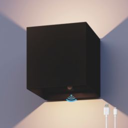 Calex Volterra Indoor & Outdoor Rechargeable LED Up & Downlight With PIR Sensor Black 170lm